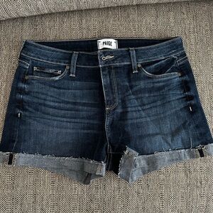 PAIGE Dark Blue Denim Shorts